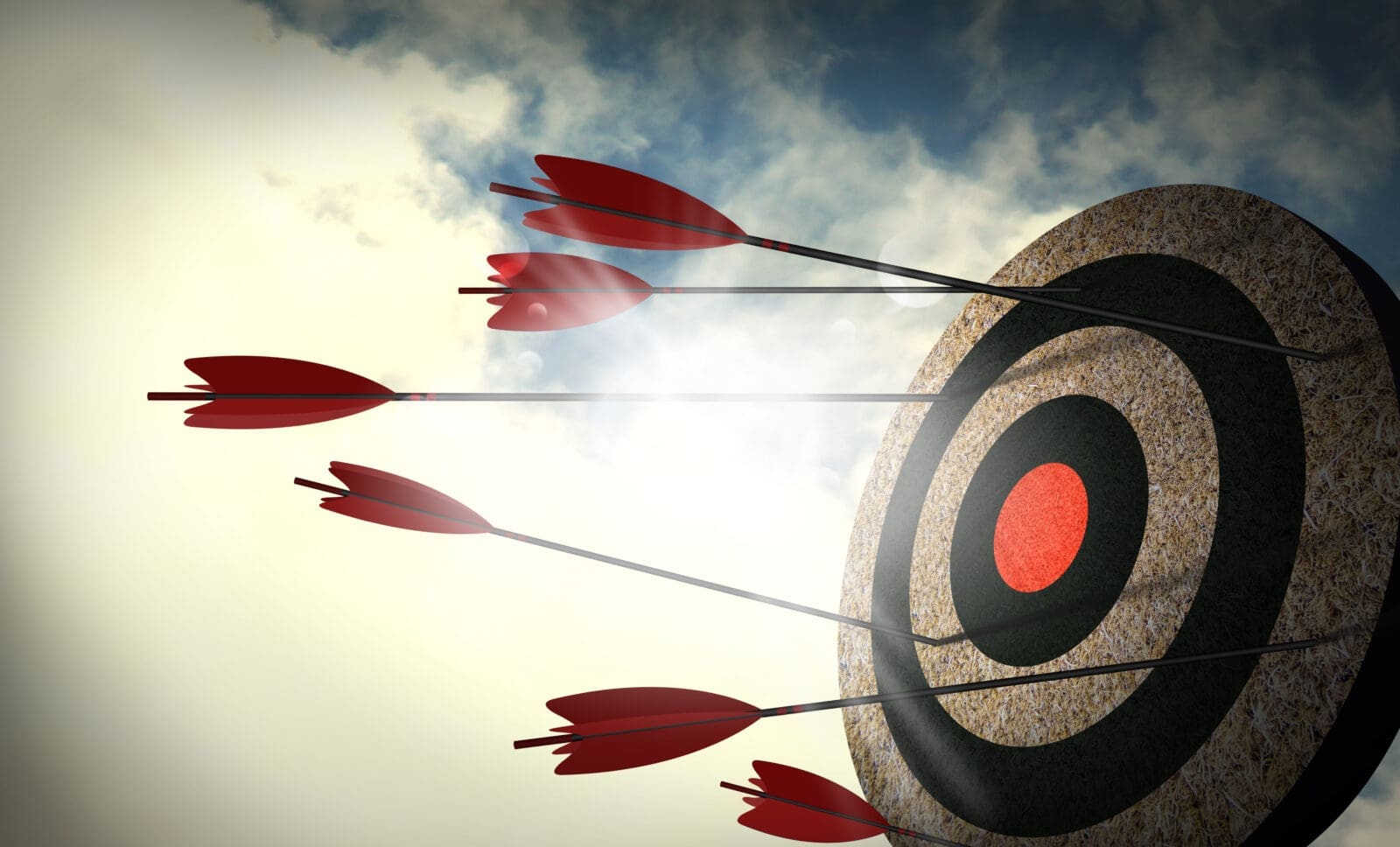 Arrows shot at a target but they all missed the bullseye. CREDIT: https://www.istockphoto.com/portfolio/StudioEasy